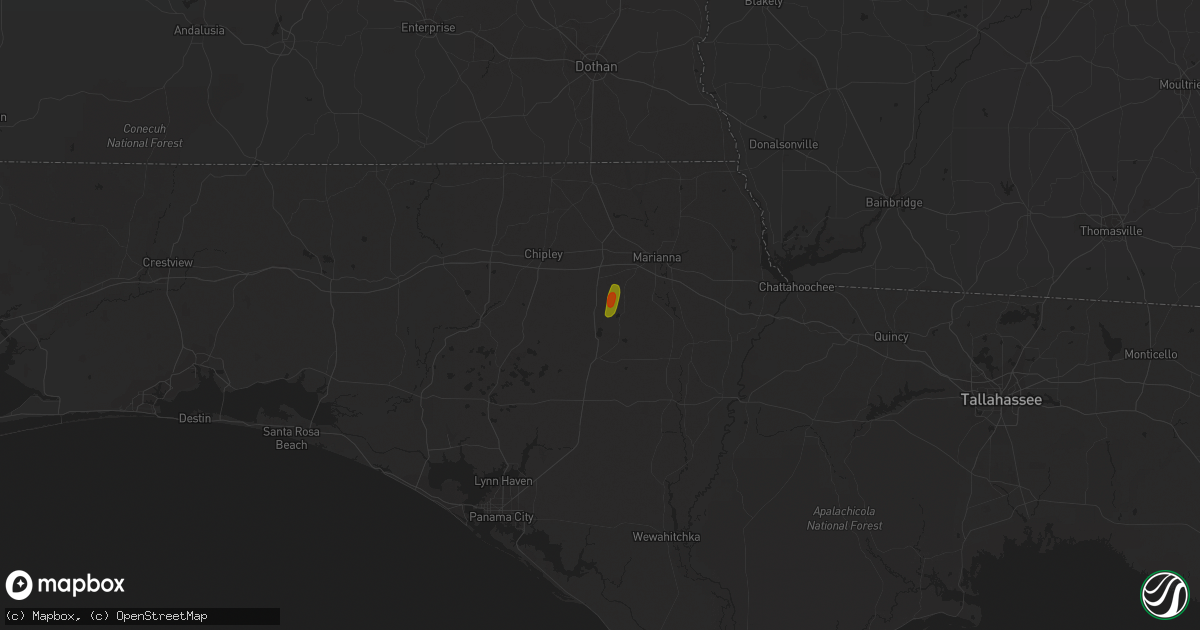 Hail map in Alford, FL on May 15, 2023