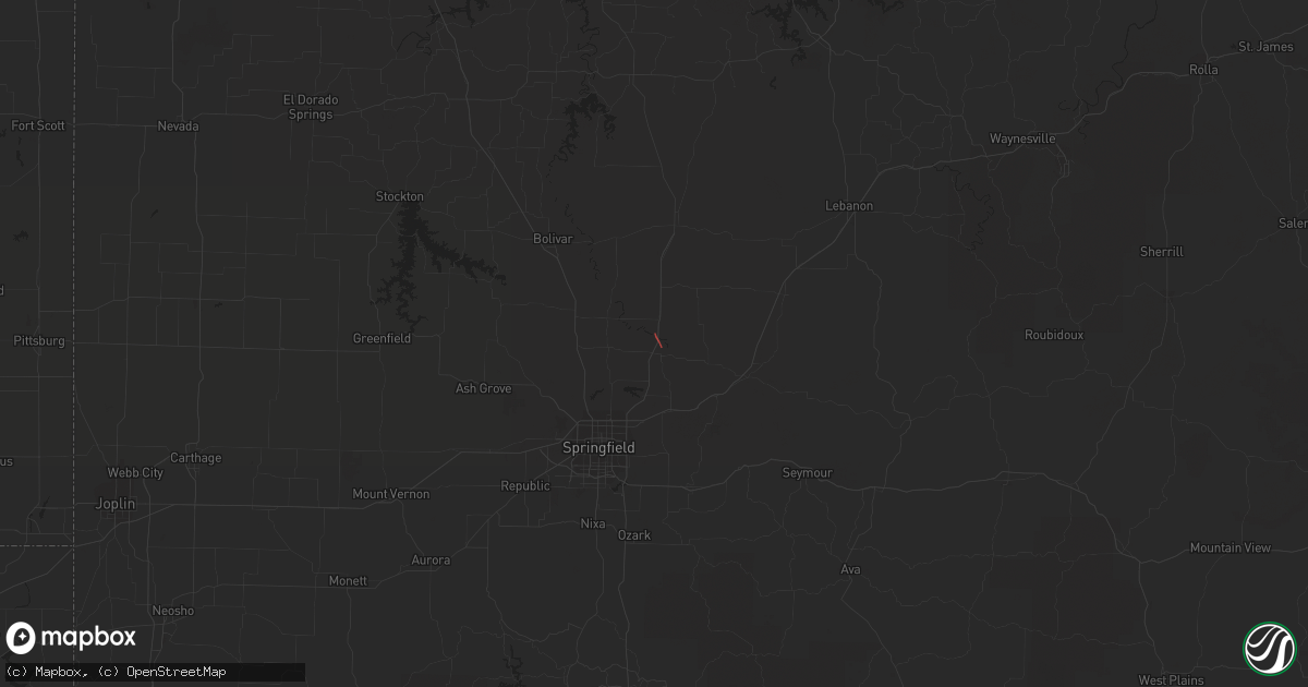 Hail map in Fair Grove, MO on May 15, 2023