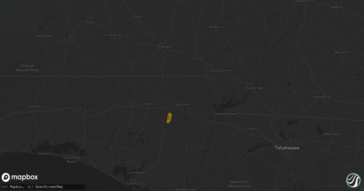 Hail map in Marianna, FL on May 15, 2023
