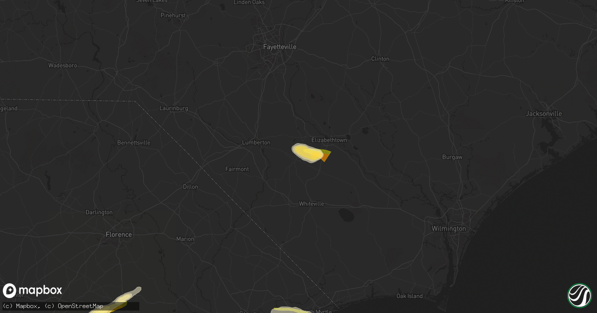 Hail map in Bladenboro, NC on May 15, 2024