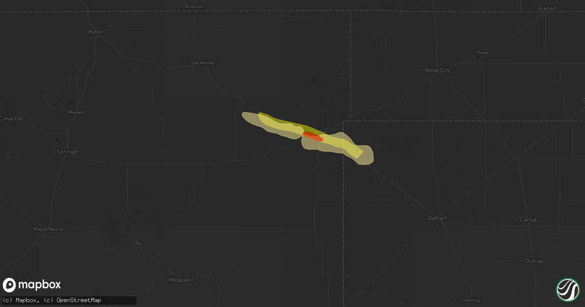 Hail map in Clayton, NM on May 15, 2024