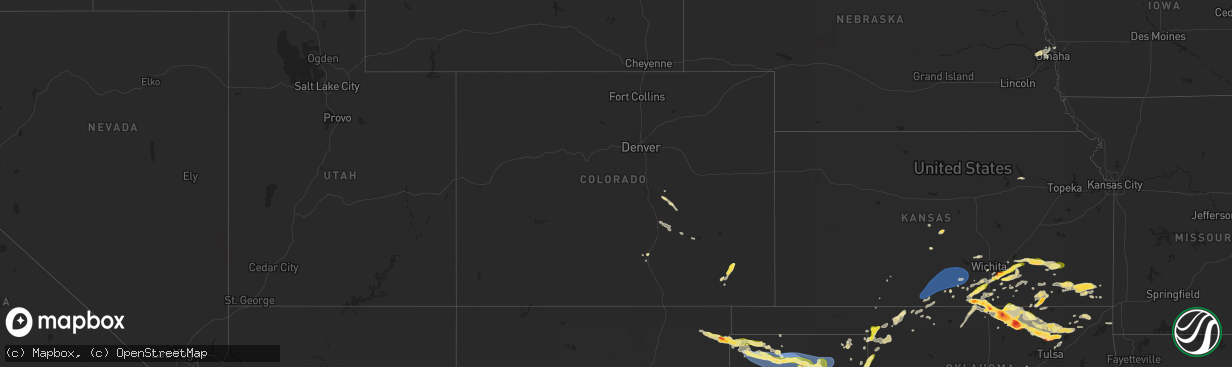 Hail map in Colorado on May 15, 2024