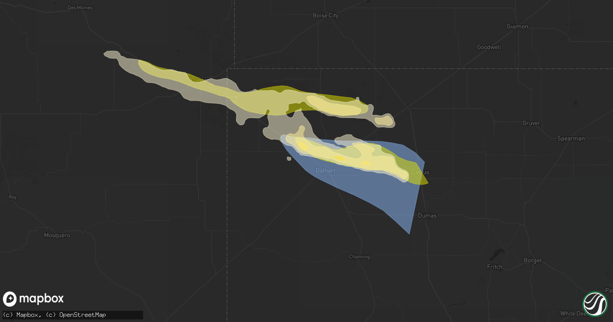 Hail map in Dalhart, TX on May 15, 2024