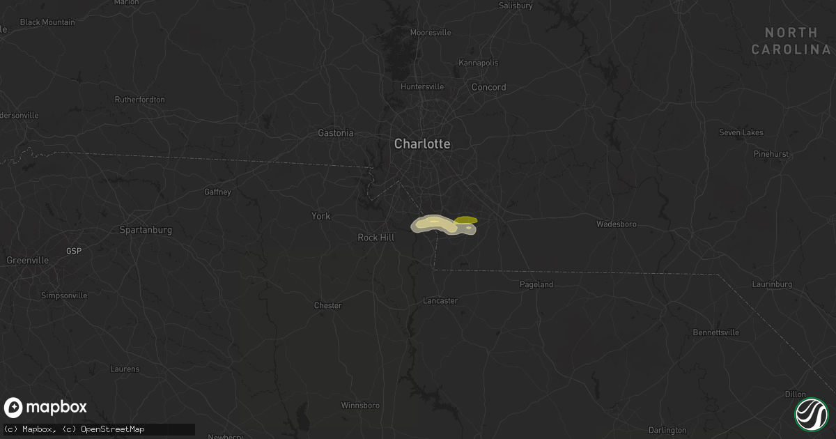 Hail map in Fort Mill, SC on May 15, 2024