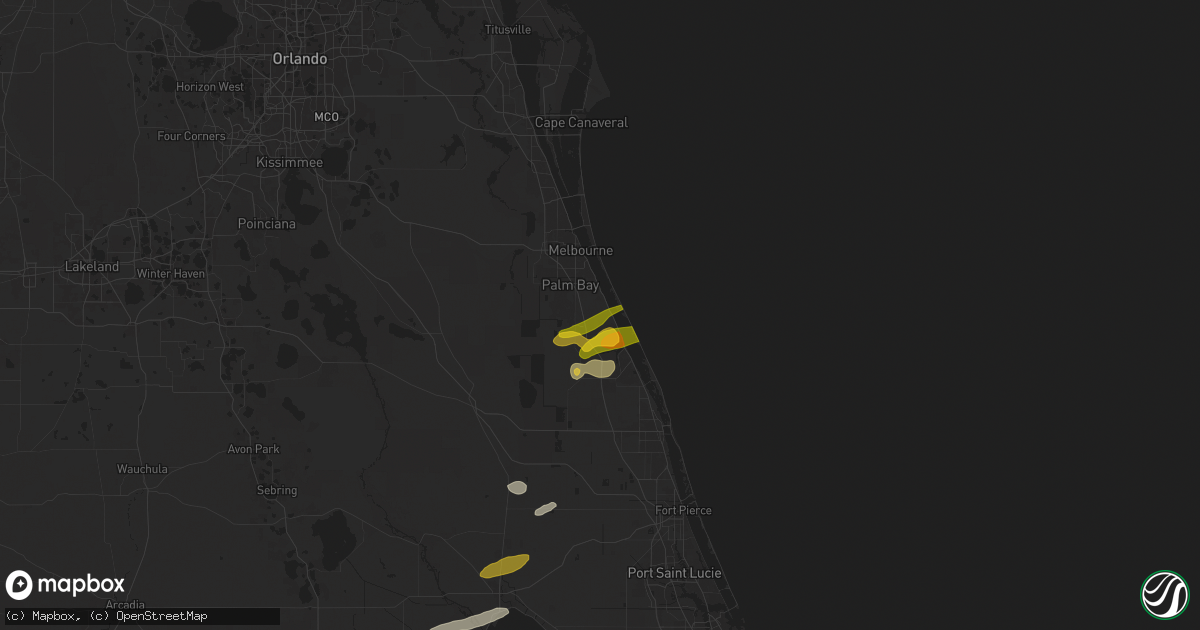Hail map in Grant, FL on May 15, 2024