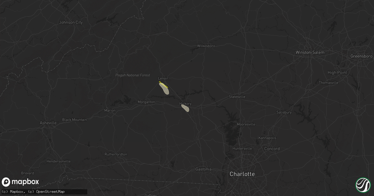 Hail map in Hickory, NC on May 15, 2024