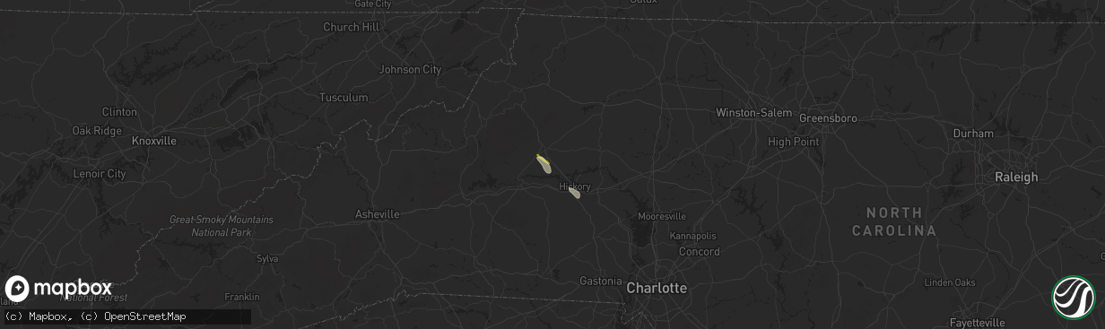 Hail map in Hudson, NC on May 15, 2024