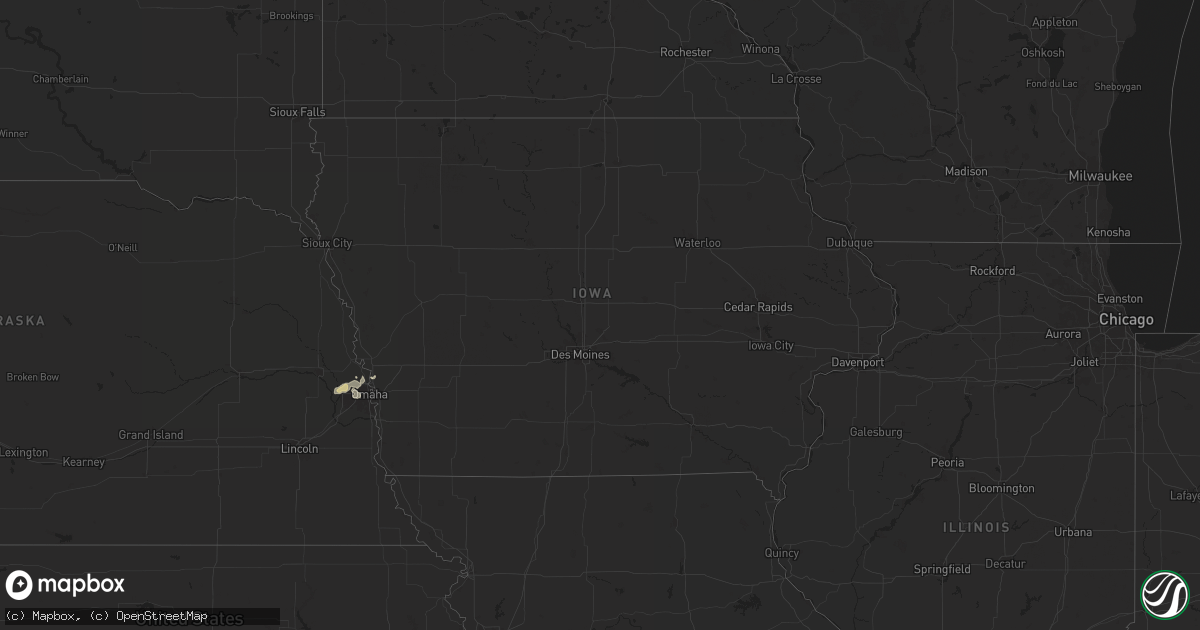Hail map in Iowa on May 15, 2024