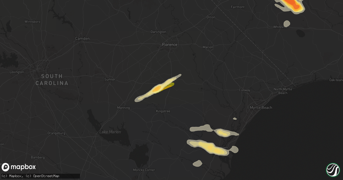 Hail map in Lake City, SC on May 15, 2024