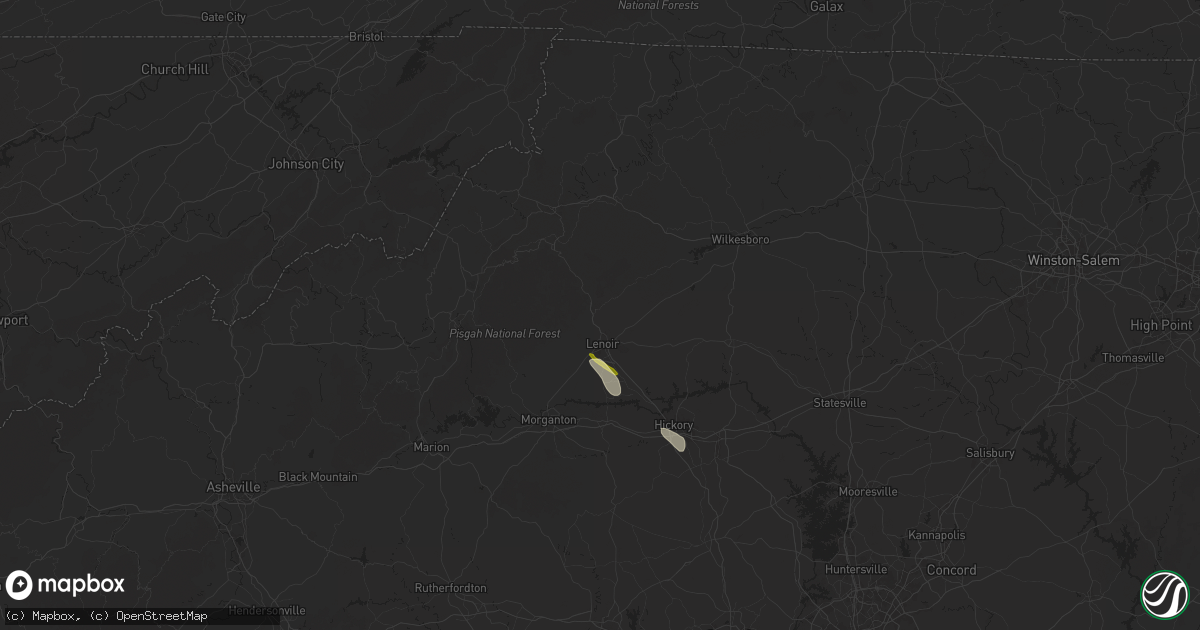 Hail map in Lenoir, NC on May 15, 2024