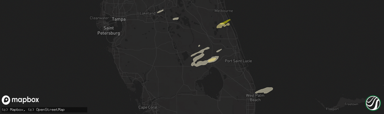 Hail map in Lorida, FL on May 15, 2024