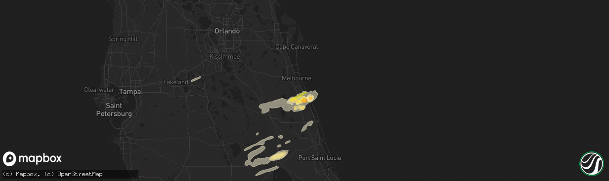 Hail map in Melbourne Beach, FL on May 15, 2024