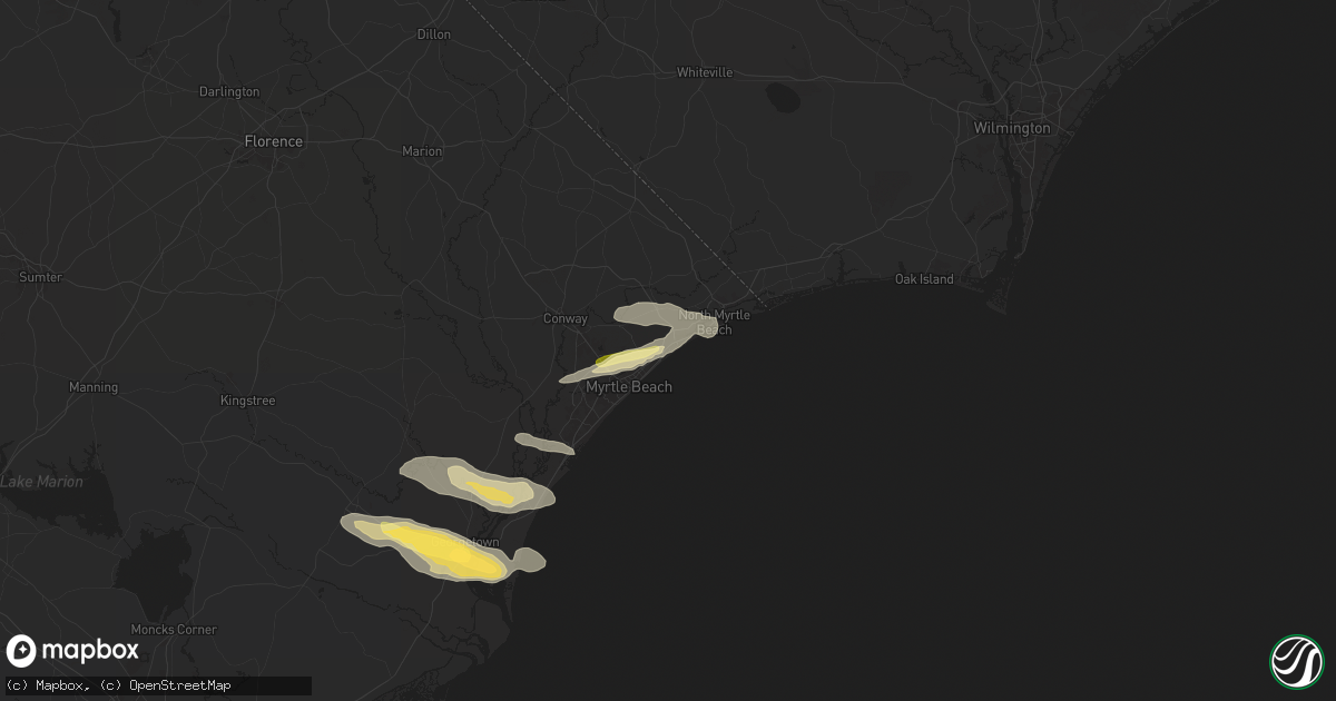 Hail map in Myrtle Beach, SC on May 15, 2024