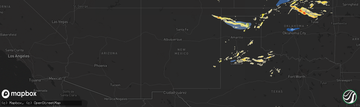 Hail map in New Mexico on May 15, 2024