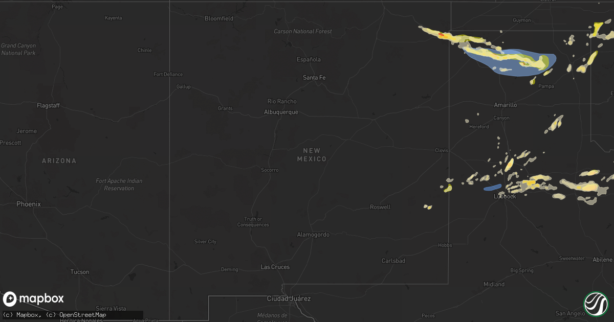Hail map in New Mexico on May 15, 2024