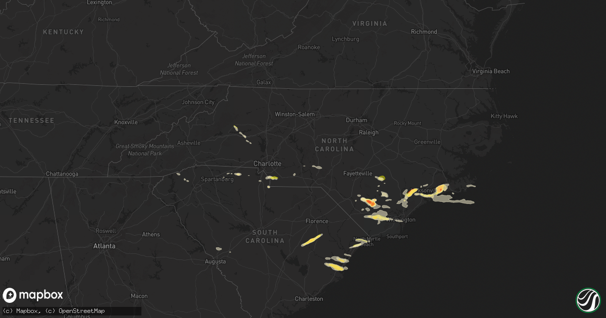 Hail map in North Carolina on May 15, 2024