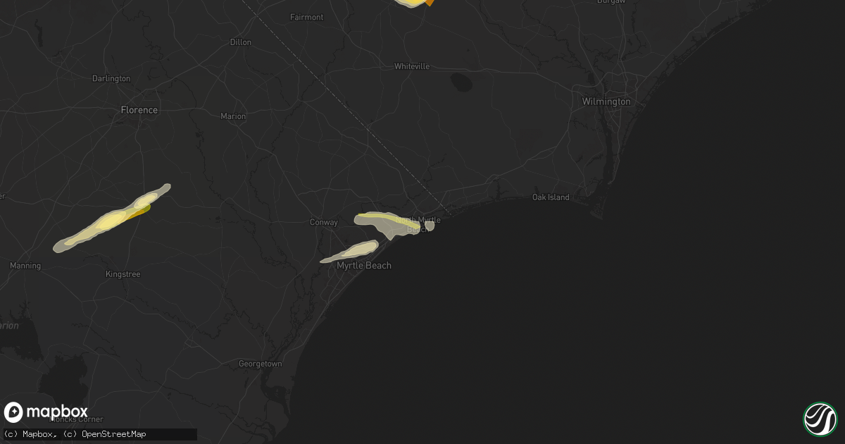 Hail map in North Myrtle Beach, SC on May 15, 2024