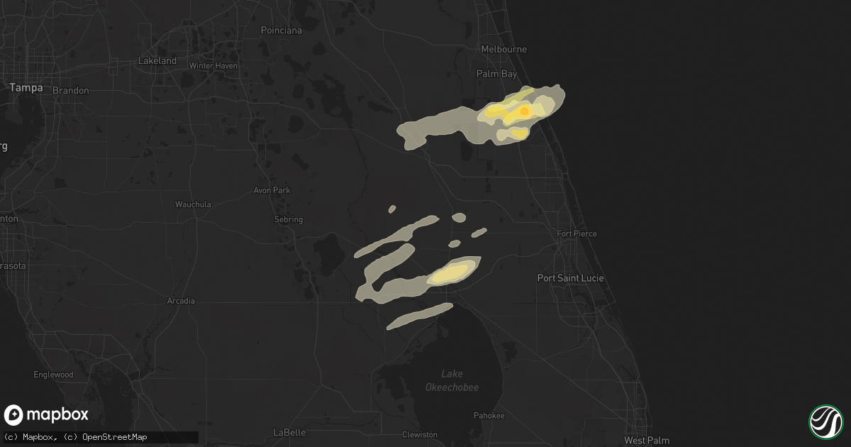 Hail map in Okeechobee, FL on May 15, 2024