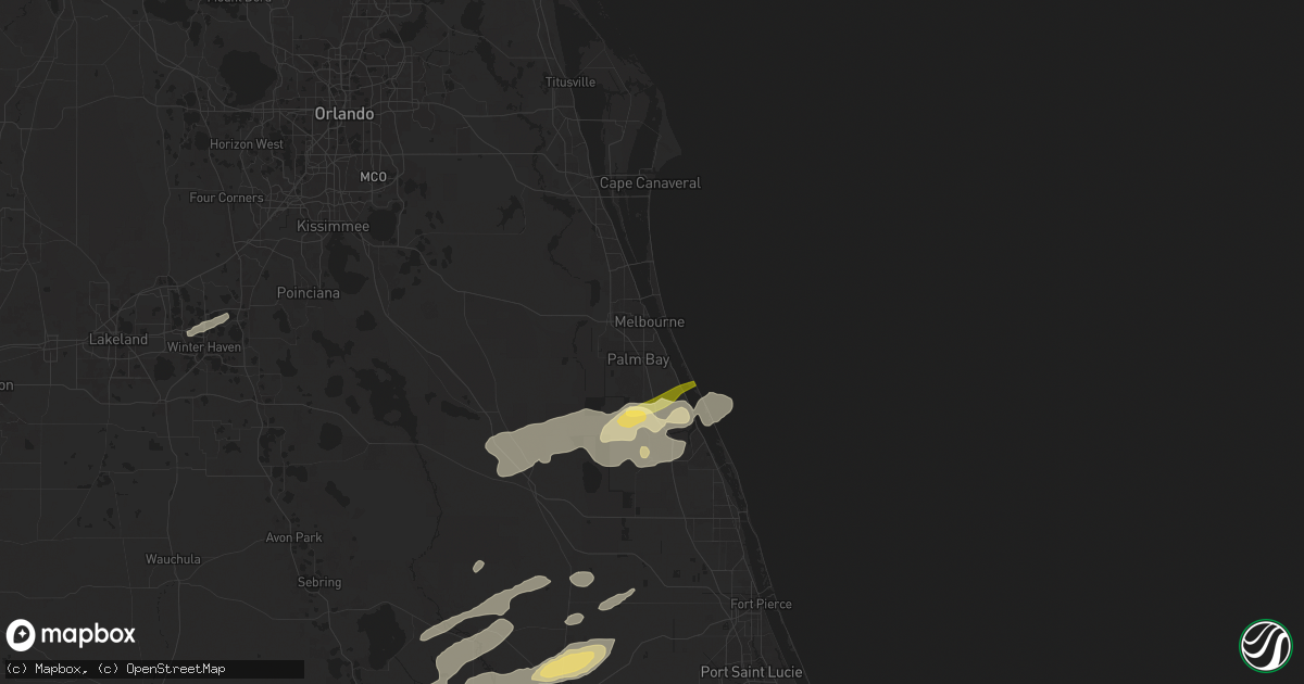 Hail map in Palm Bay, FL on May 15, 2024