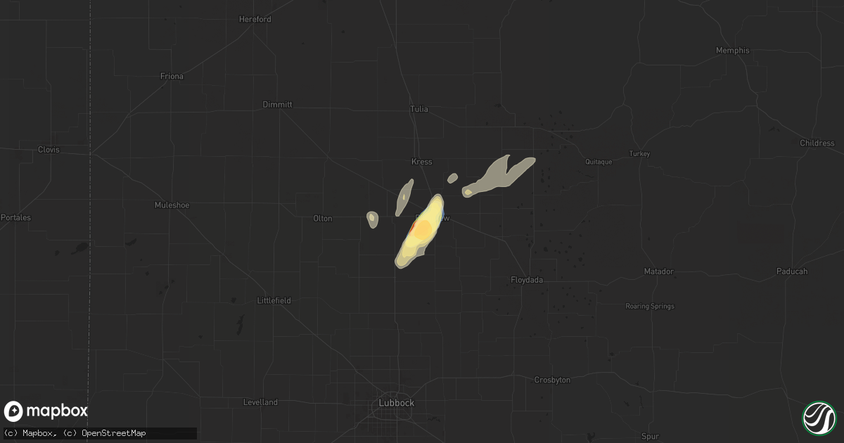 Hail map in Plainview, TX on May 15, 2024