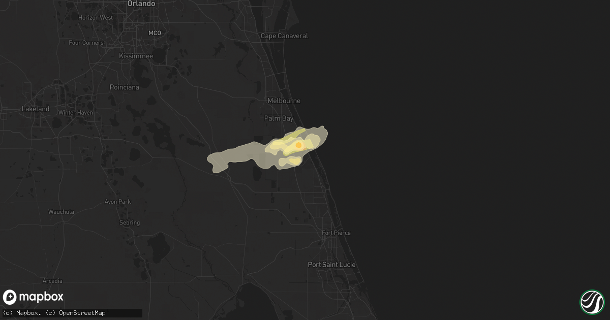 Hail map in Sebastian, FL on May 15, 2024