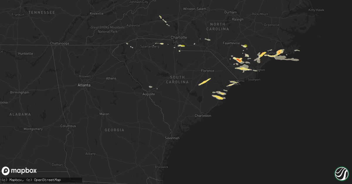 Hail map in South Carolina on May 15, 2024