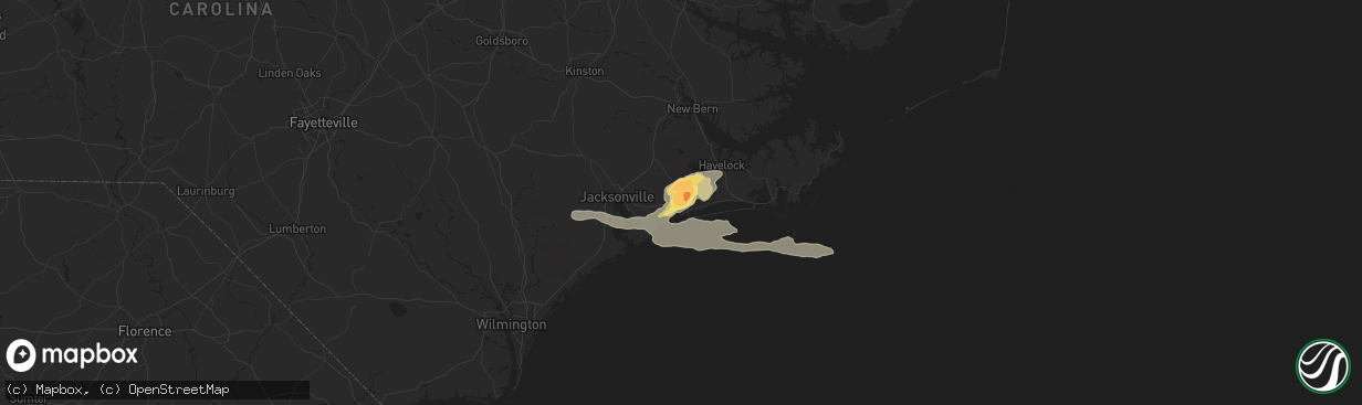 Hail map in Swansboro, NC on May 15, 2024