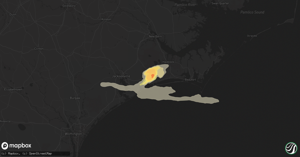 Hail map in Swansboro, NC on May 15, 2024
