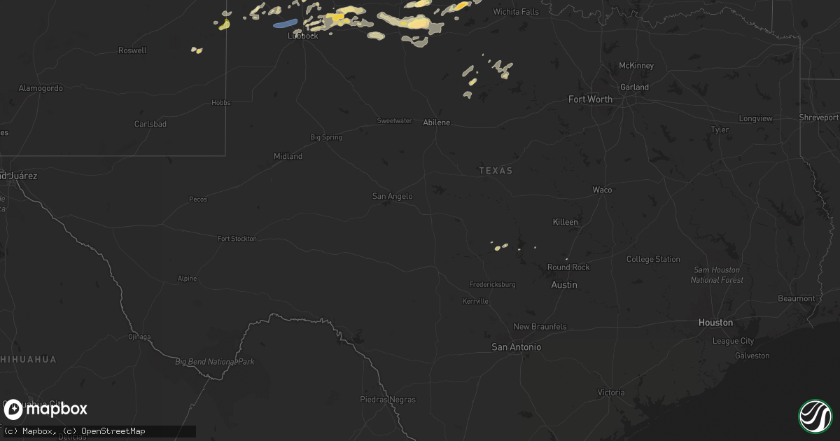 Hail map in Texas on May 15, 2024