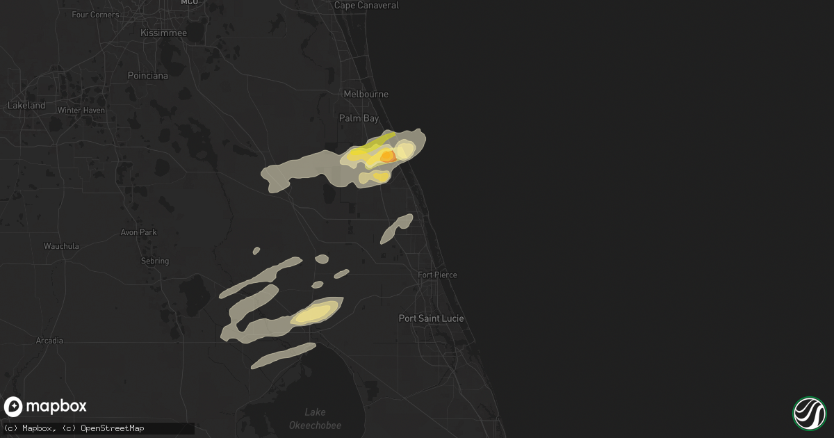 Hail map in Vero Beach, FL on May 15, 2024