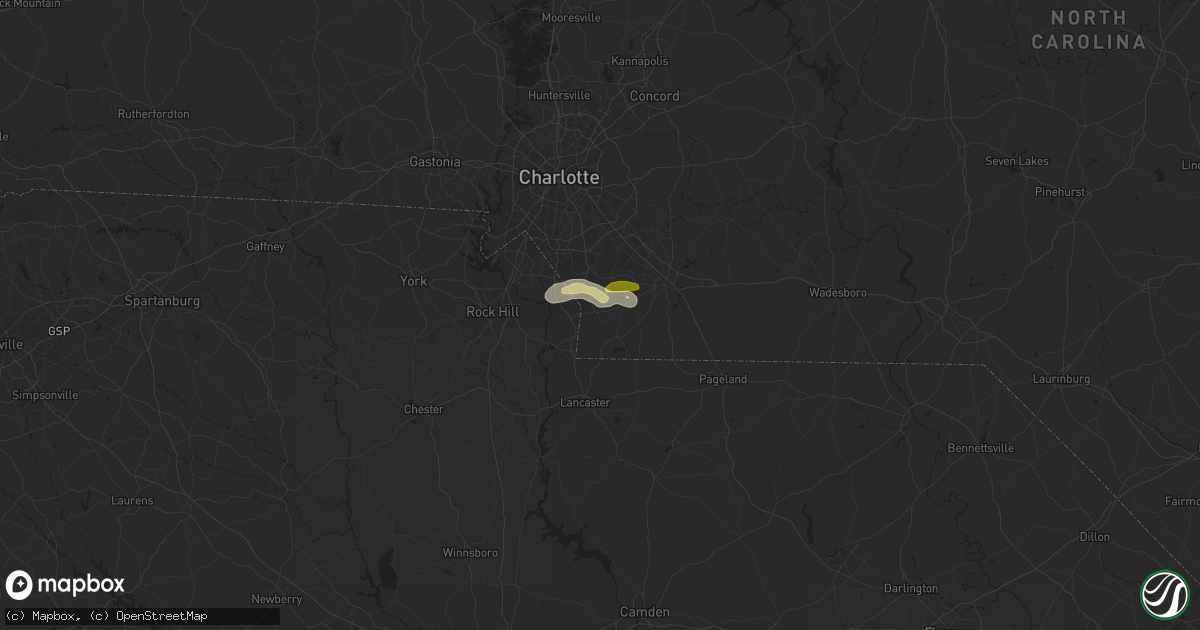 Hail map in Waxhaw, NC on May 15, 2024