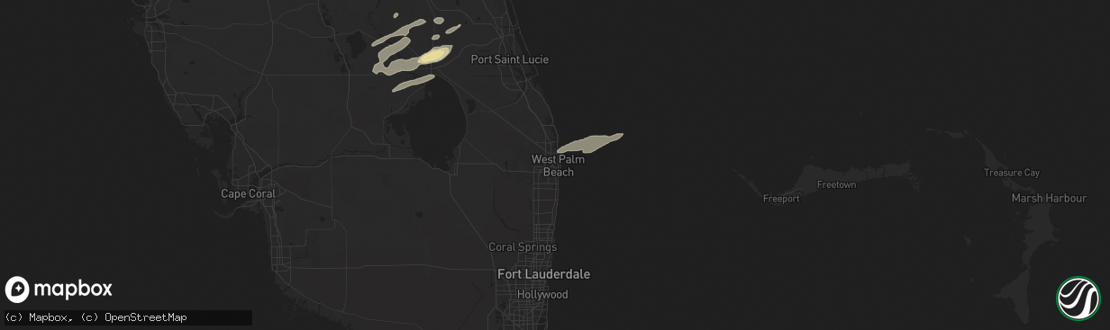 Hail map in West Palm Beach, FL on May 15, 2024