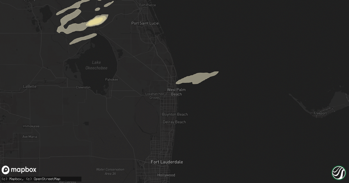 Hail map in West Palm Beach, FL on May 15, 2024