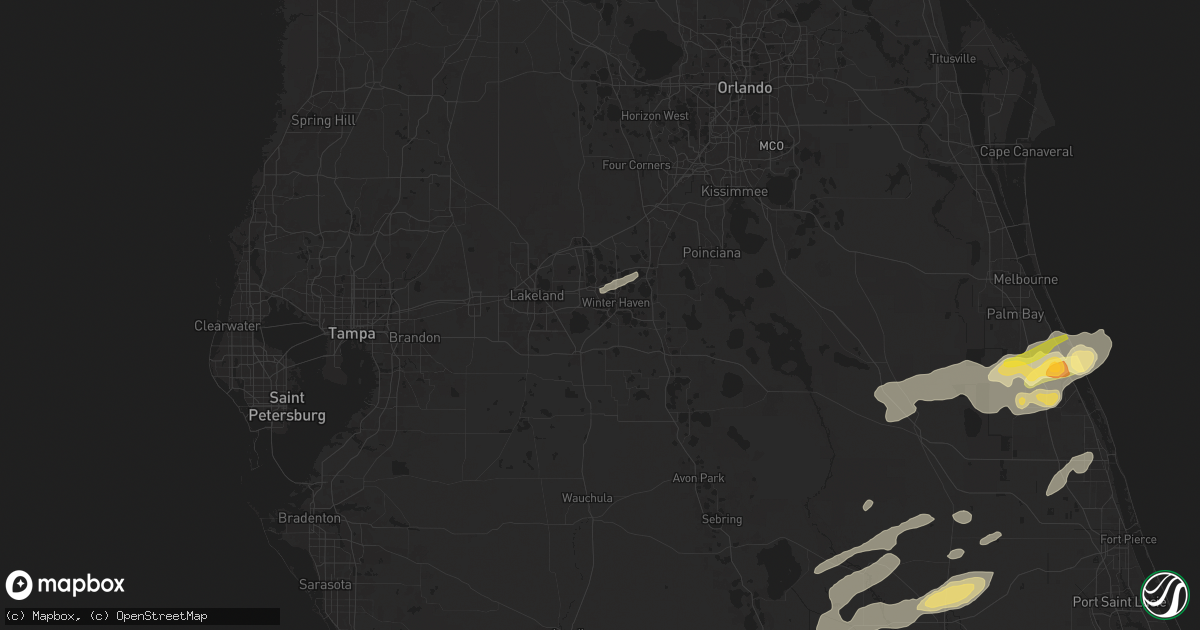 Hail map in Winter Haven, FL on May 15, 2024