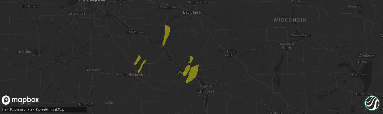 Hail map in Arcadia, WI on May 15, 2025