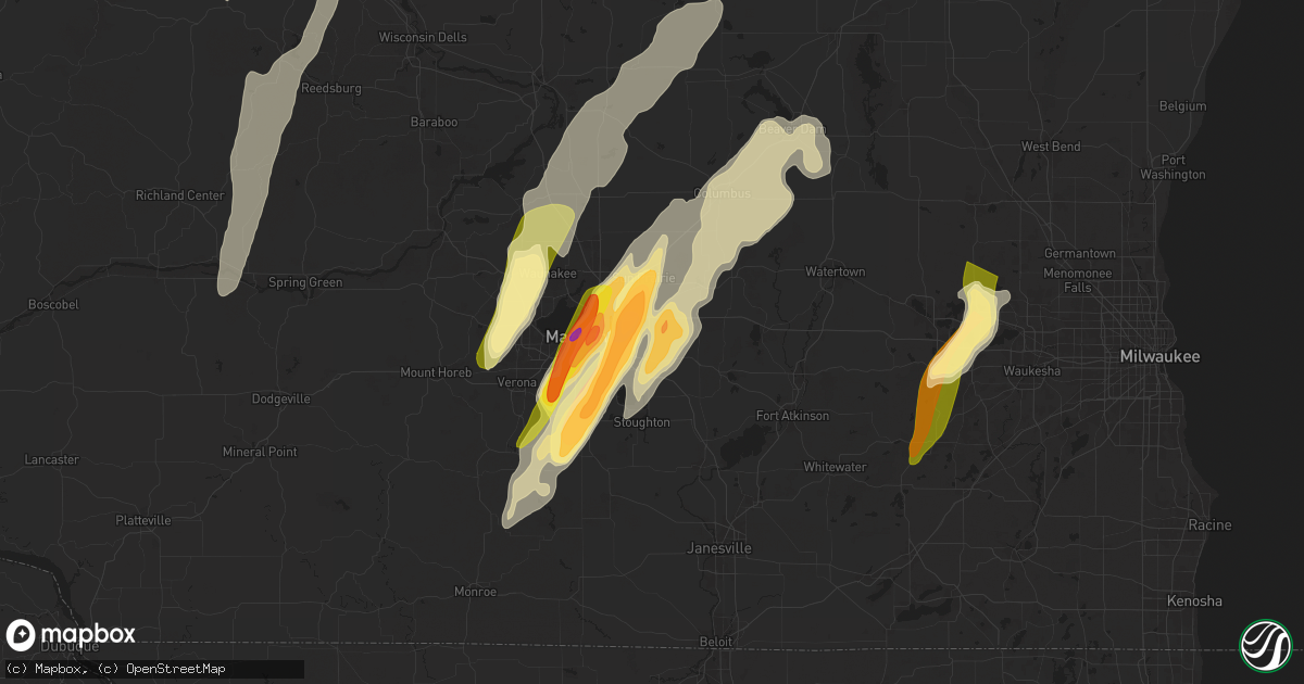 Hail map in Cottage Grove, WI on May 15, 2025
