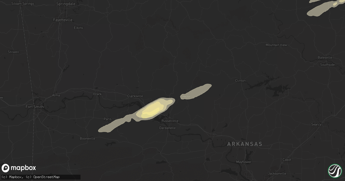 Hail map in Dover, AR on May 15, 2025