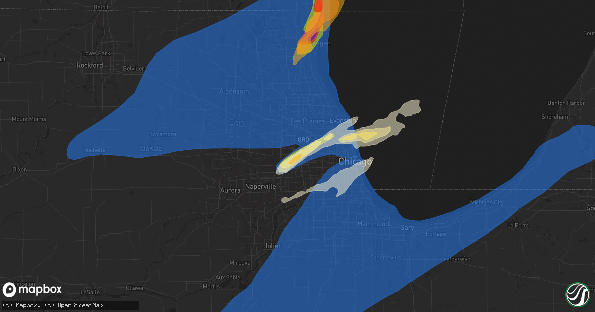 Hail map in Elmhurst, IL on May 15, 2025