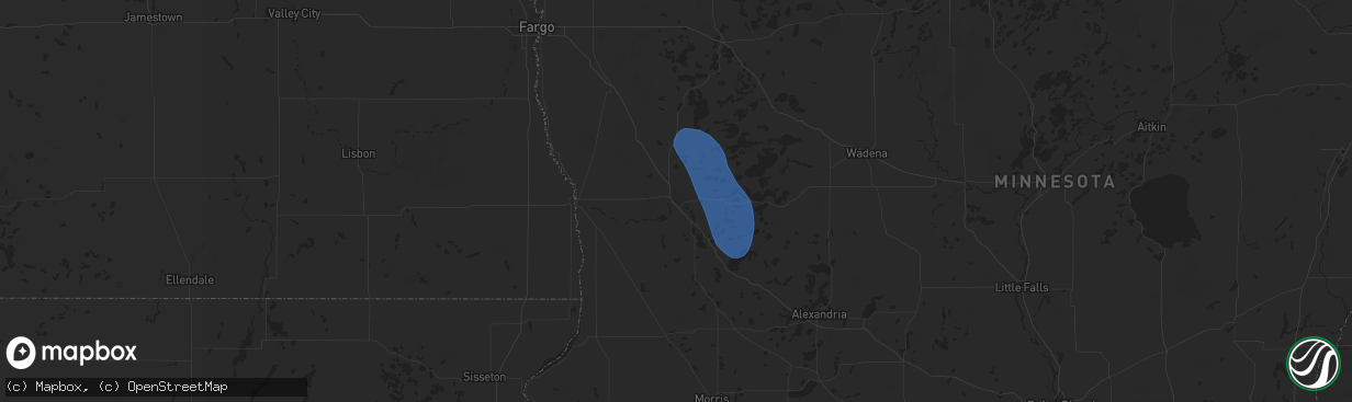 Hail map in Fergus Falls, MN on May 15, 2025