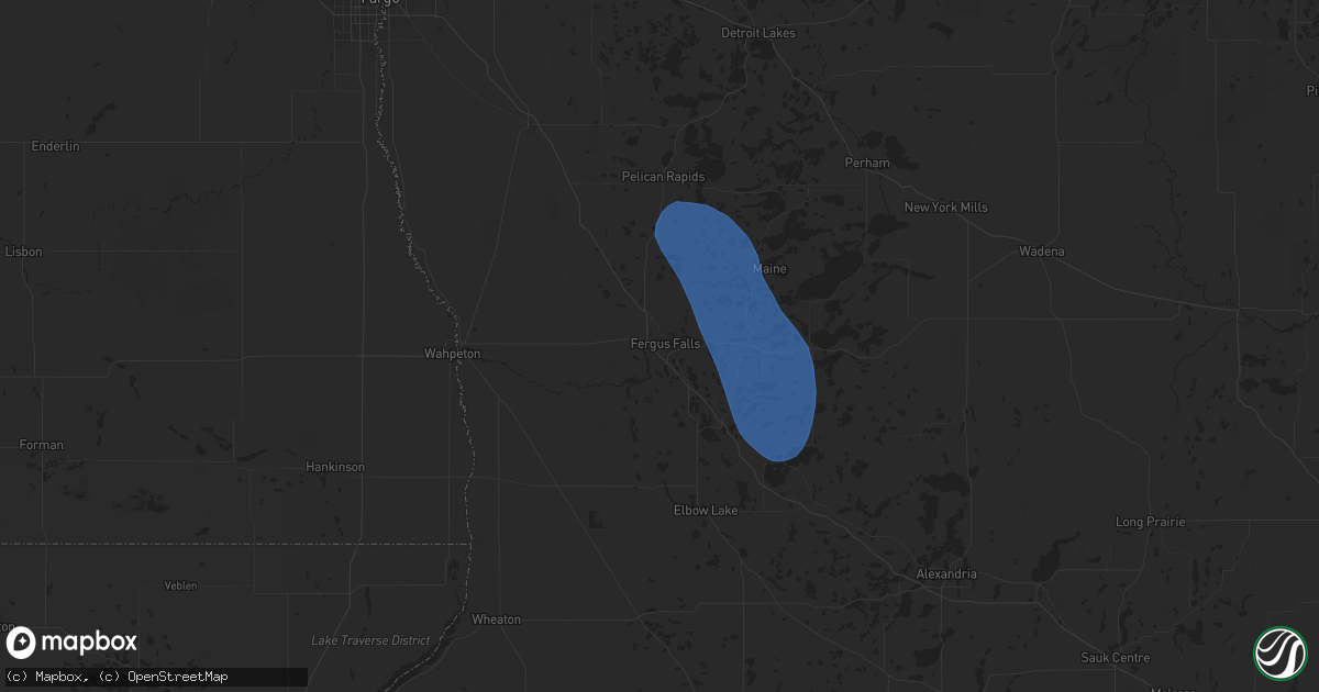 Hail map in Fergus Falls, MN on May 15, 2025