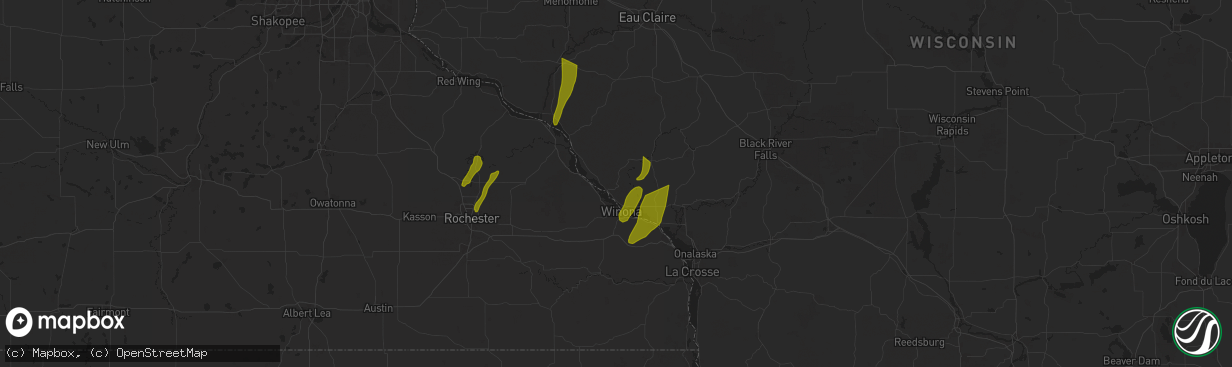Hail map in Fountain City, WI on May 15, 2025