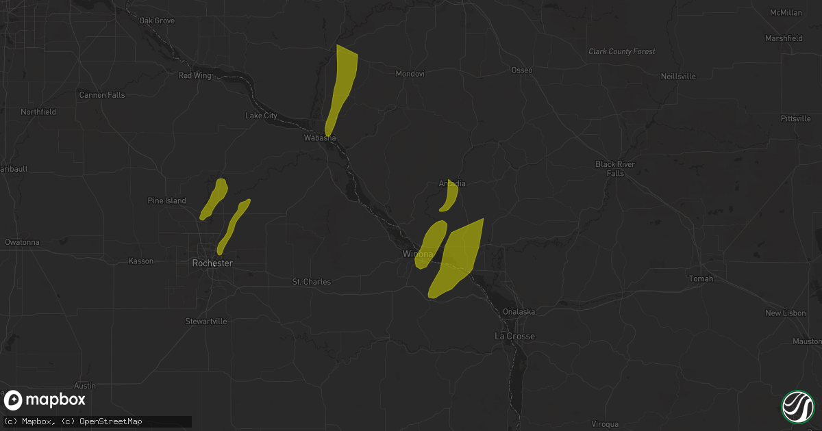 Hail map in Fountain City, WI on May 15, 2025