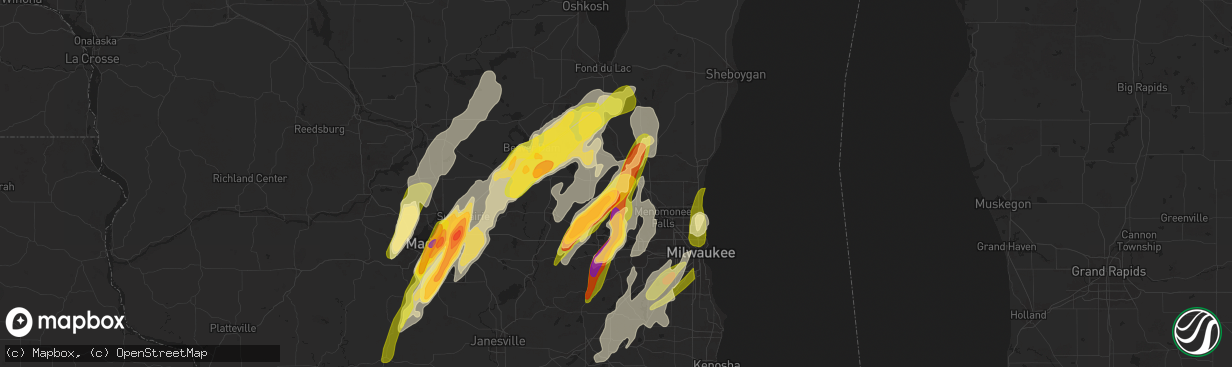 Hail map in Hartford, WI on May 15, 2025