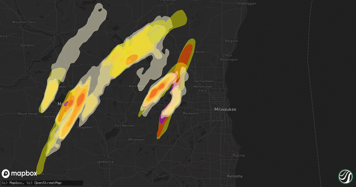 Hail map in Hartland, WI on May 15, 2025