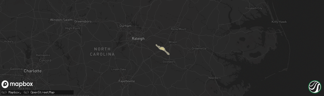 Hail map in Kenly, NC on May 15, 2025