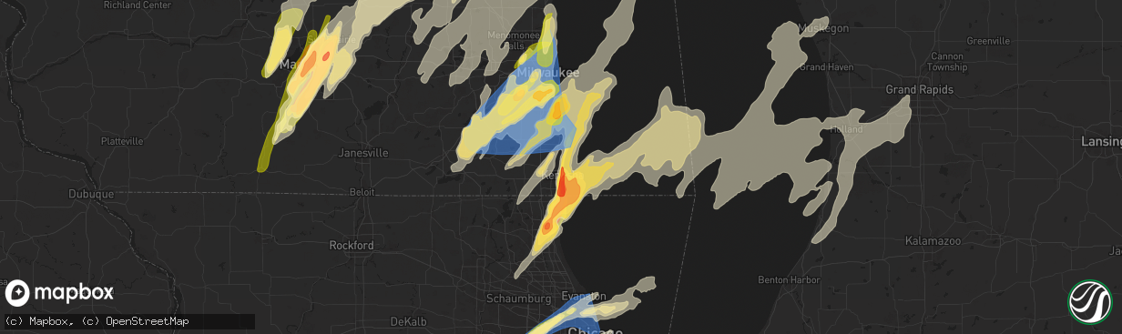 Hail map in Kenosha, WI on May 15, 2025