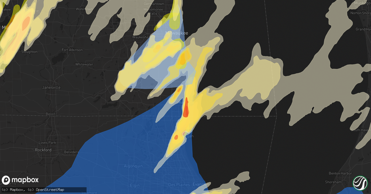 Hail map in Kenosha, WI on May 15, 2025