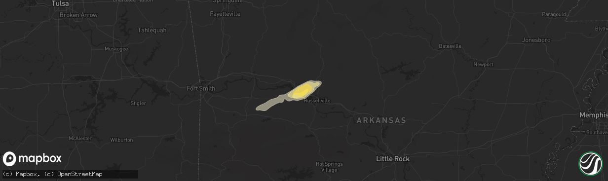 Hail map in London, AR on May 15, 2025
