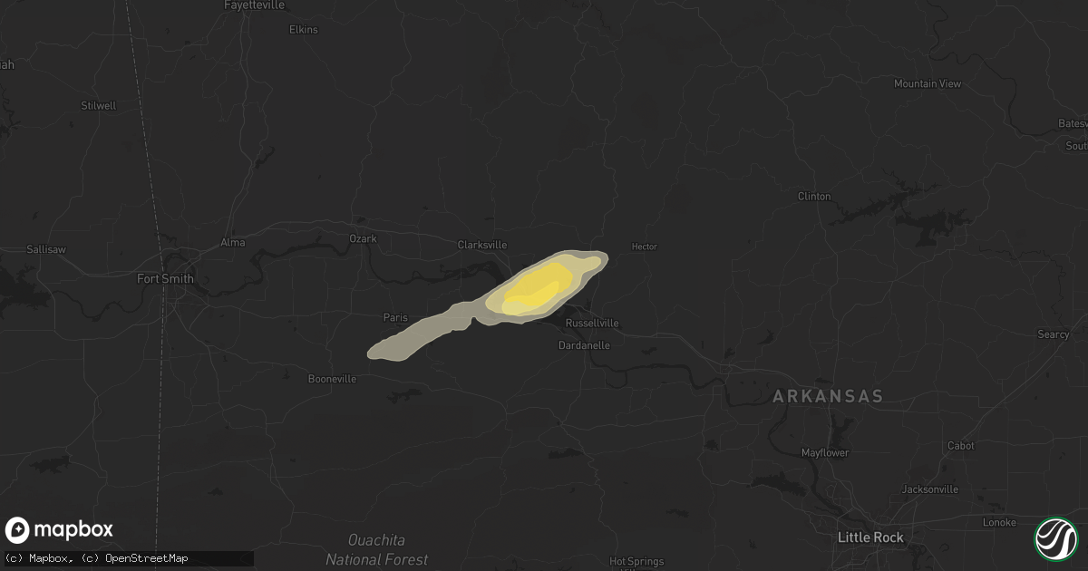 Hail map in London, AR on May 15, 2025