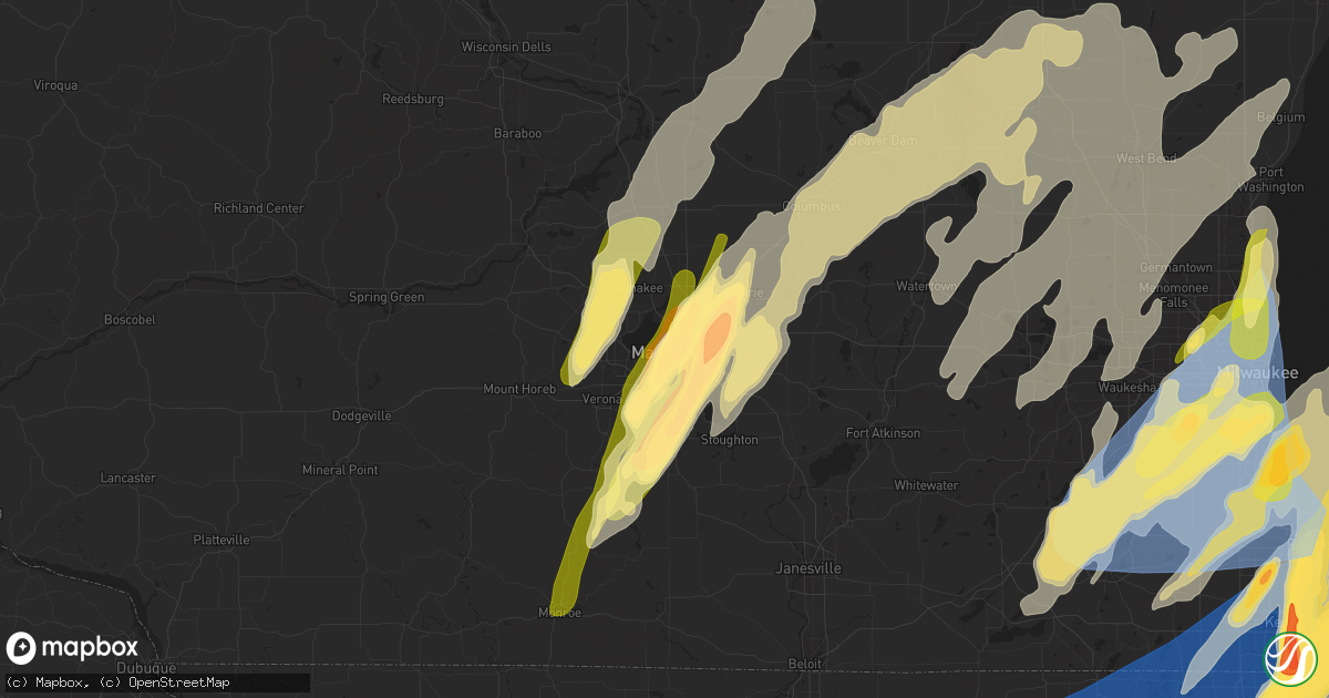 Hail map in Madison, WI on May 15, 2025